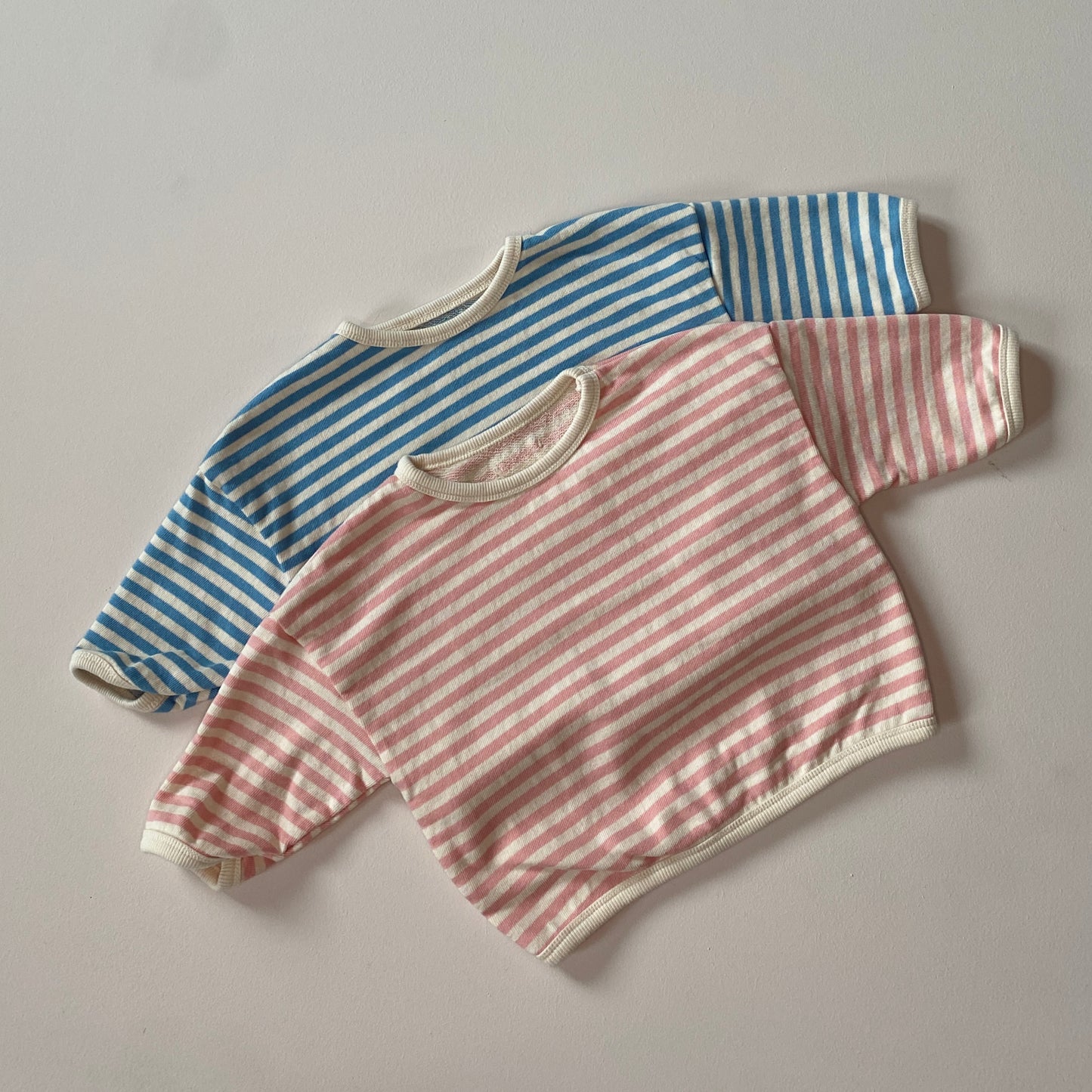 Striped piping sweatshirt - Pink