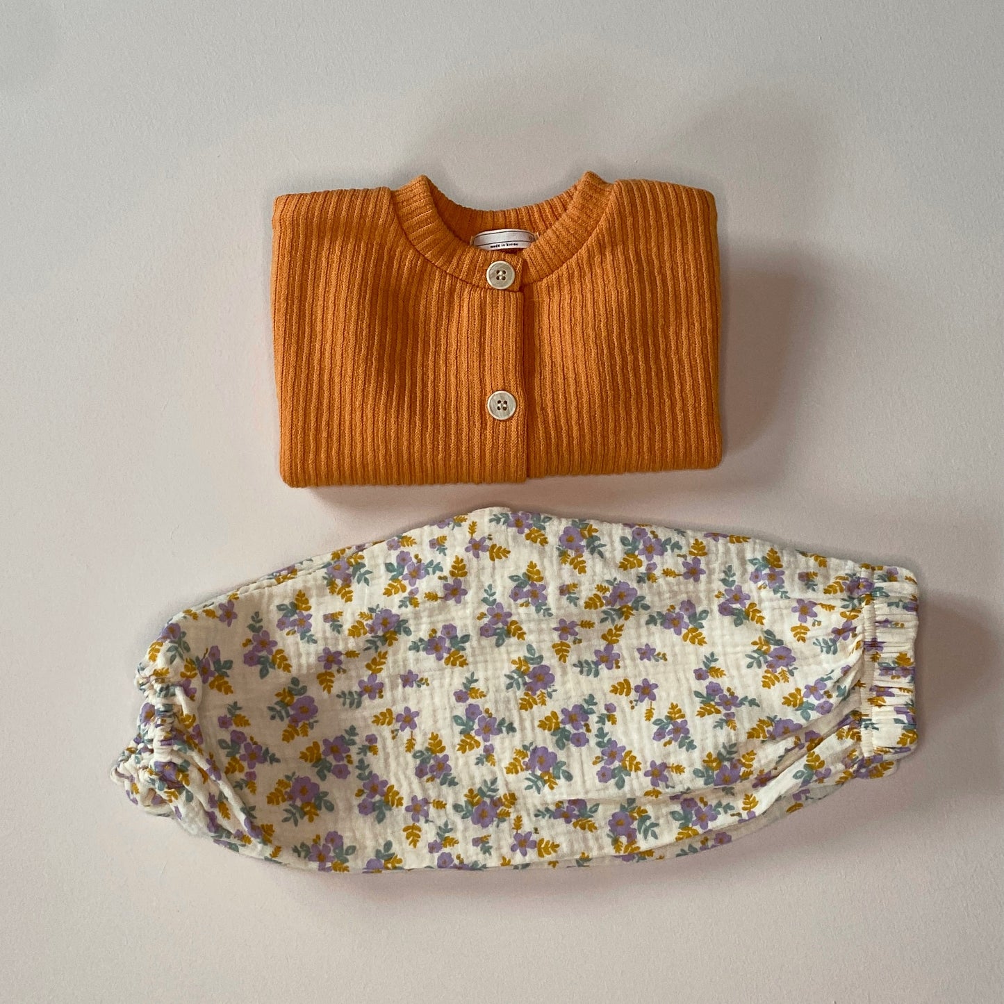 Rib Cardigan - Orange