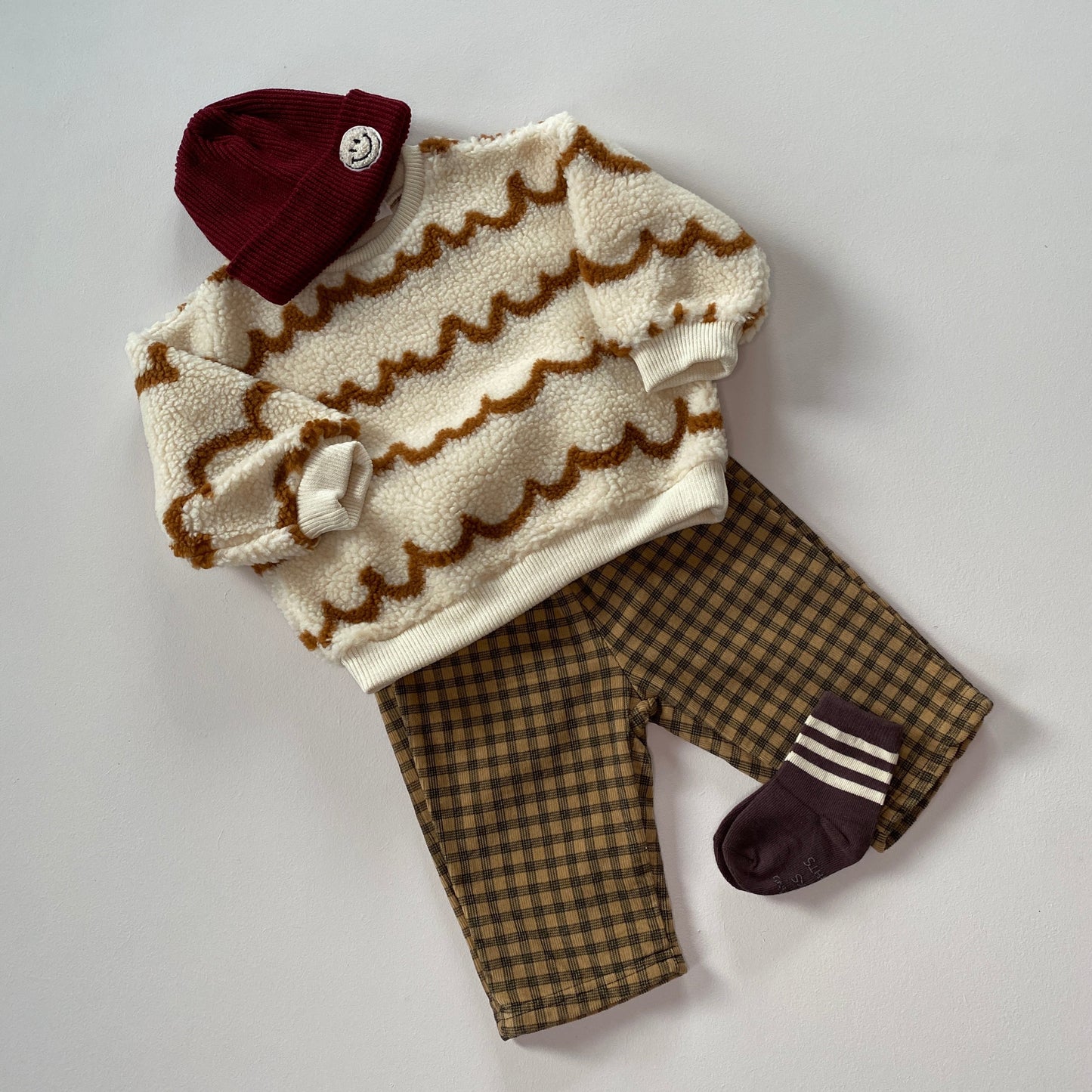 Flanel check pants - Brown