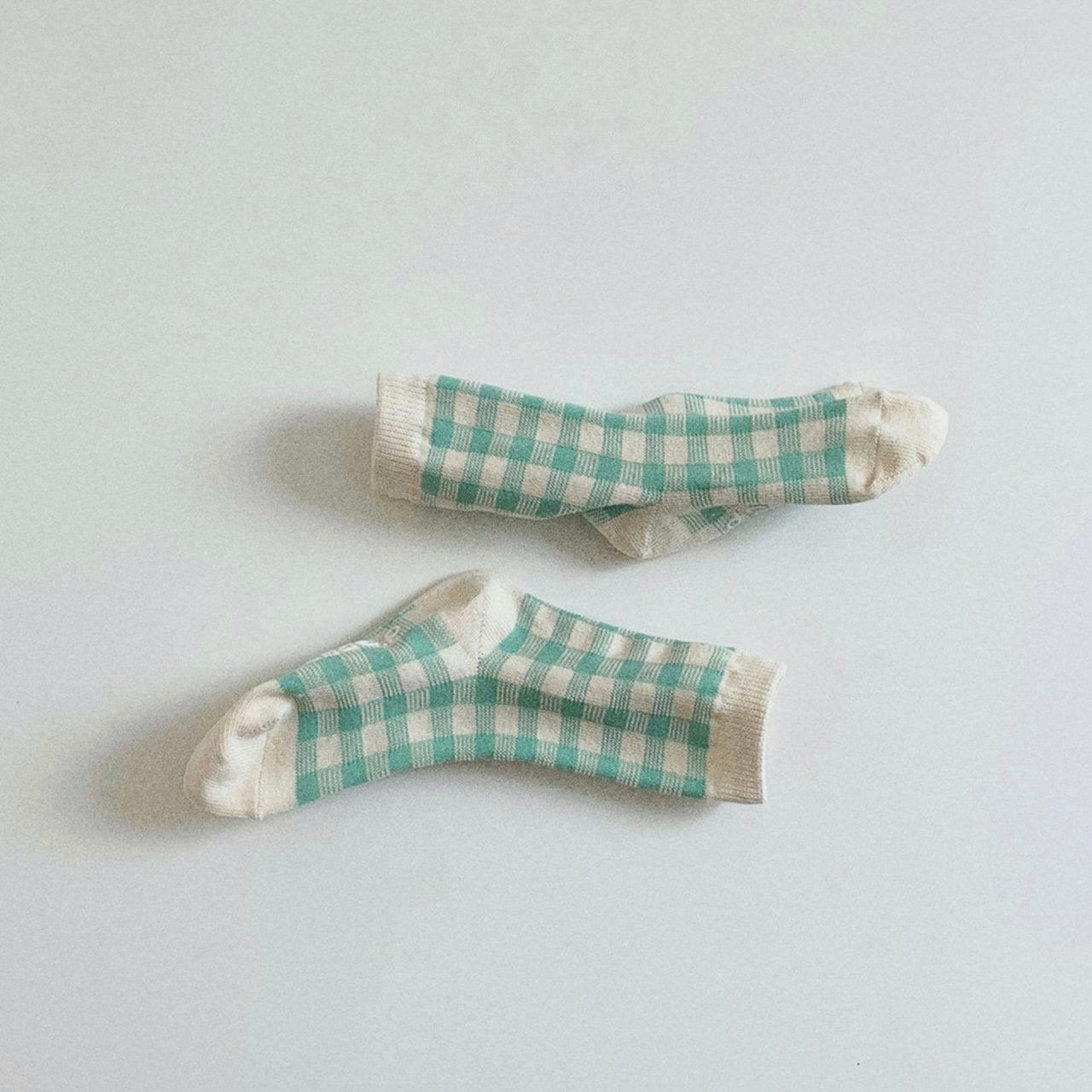 Check socks - Mint