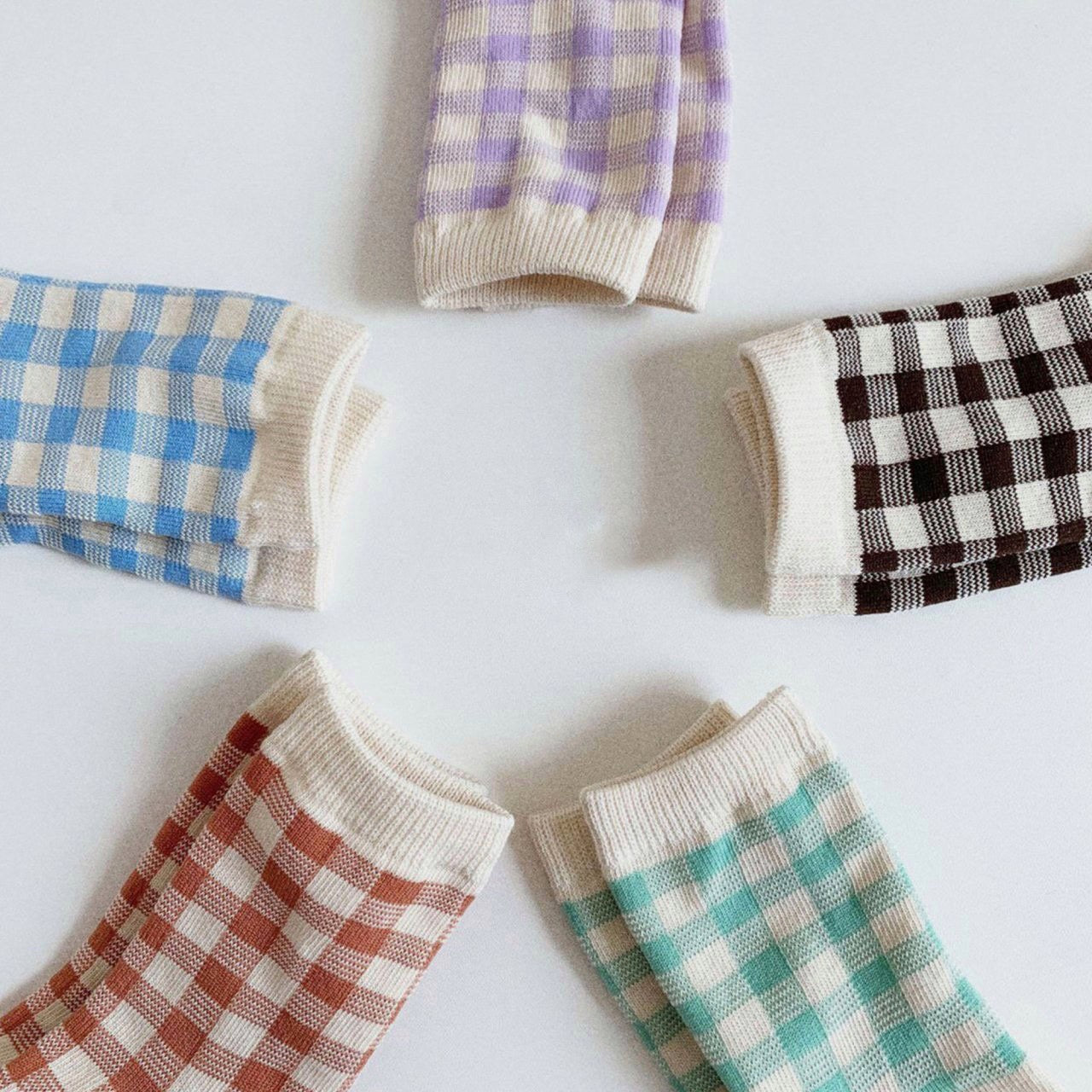 Check socks - Mint