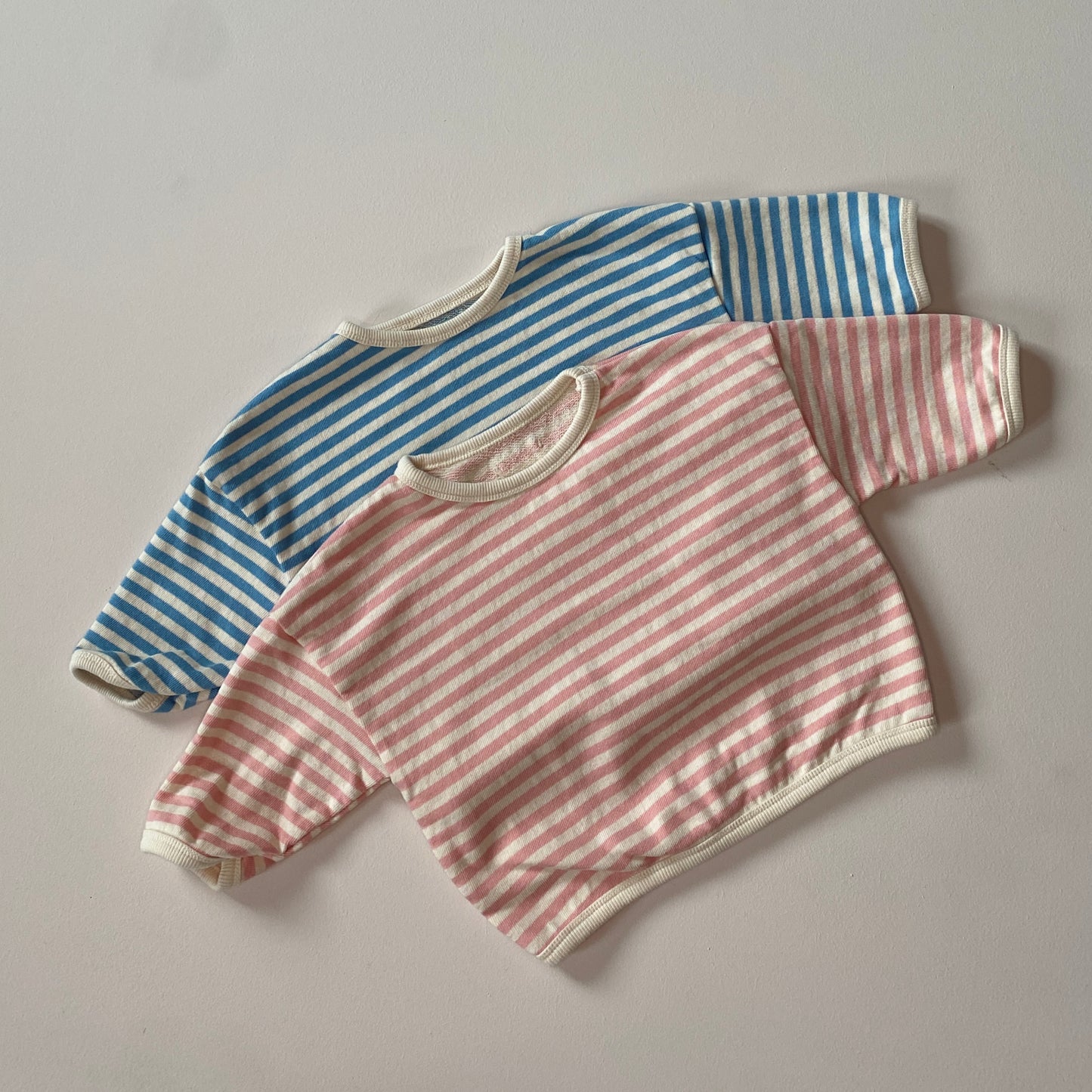Striped piping sweatshirt - Sky blue