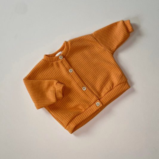 Rib Cardigan - Orange