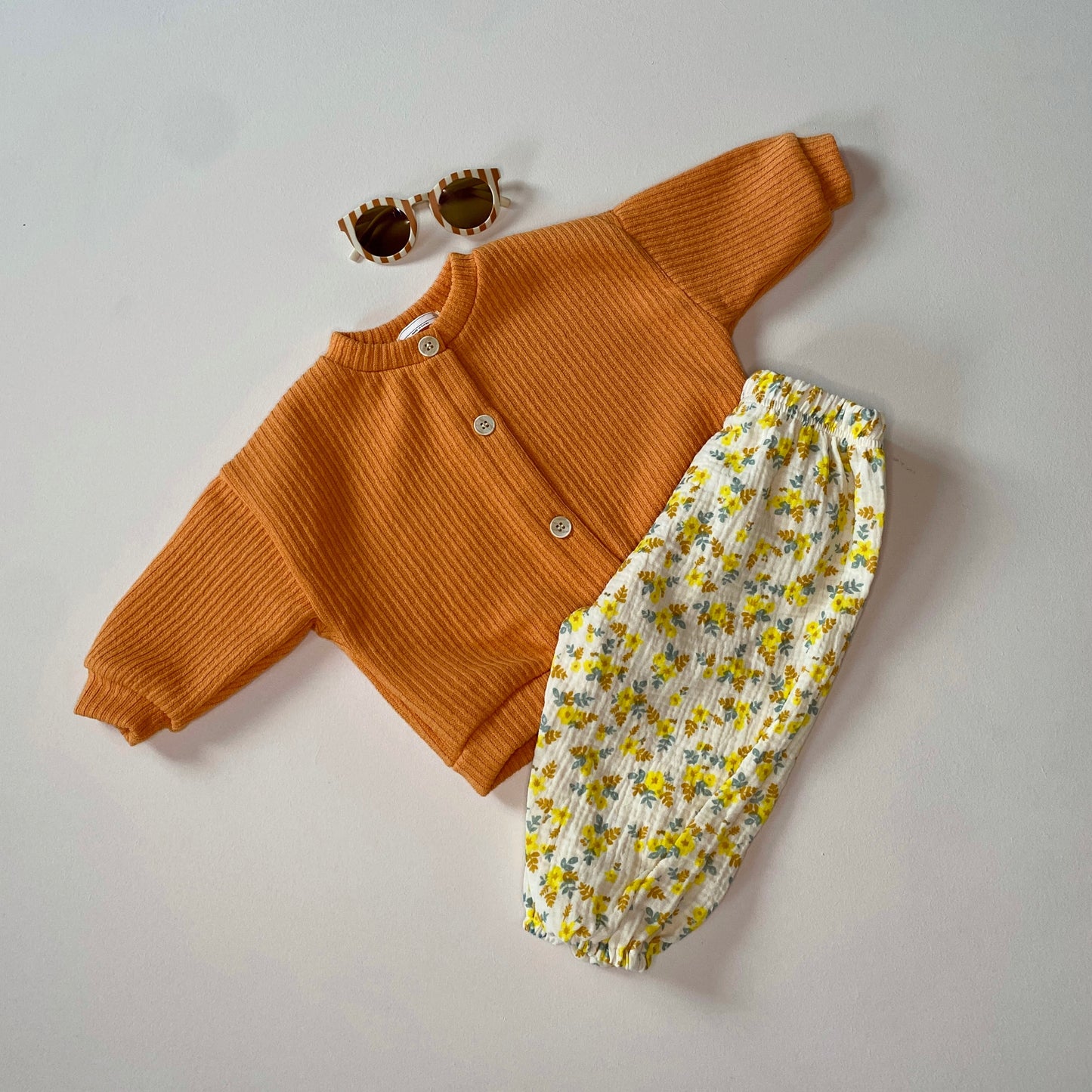 Flower muslin pants - Yellow