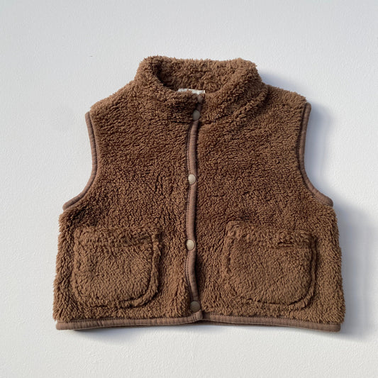 Soft fleece vest - Brown