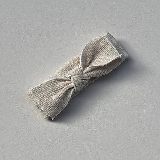 Soft bow hairband - Cream