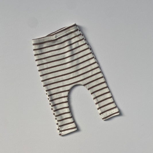 Striped rib legging - Beige