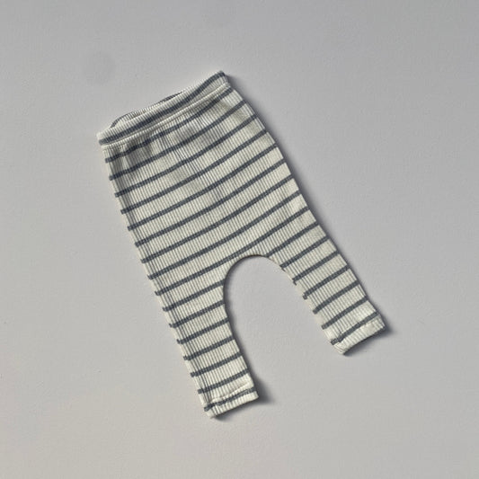 Striped rib legging - Grey melange