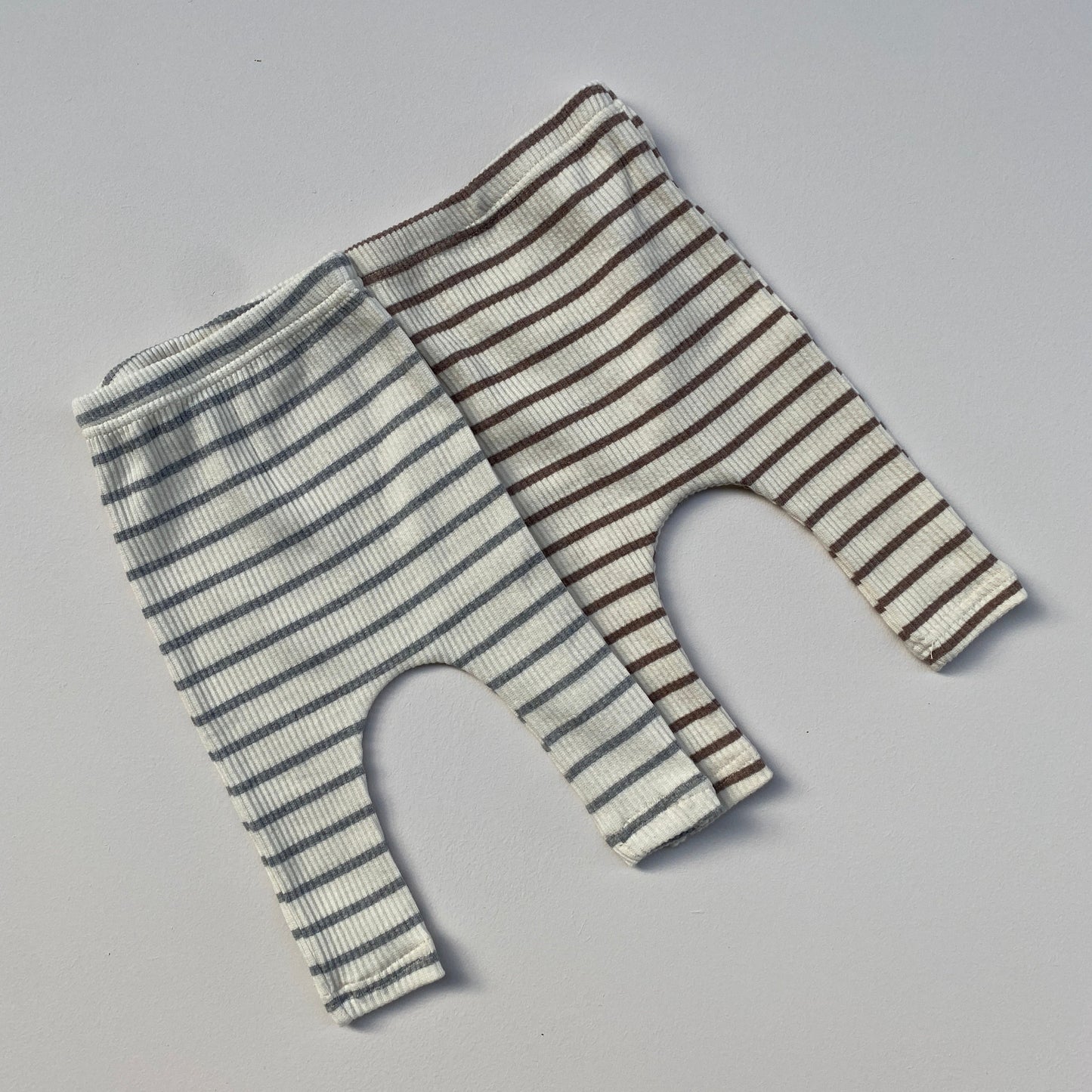 Striped rib legging - Grey melange