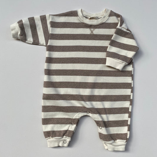 Striped Onesie - Mocha