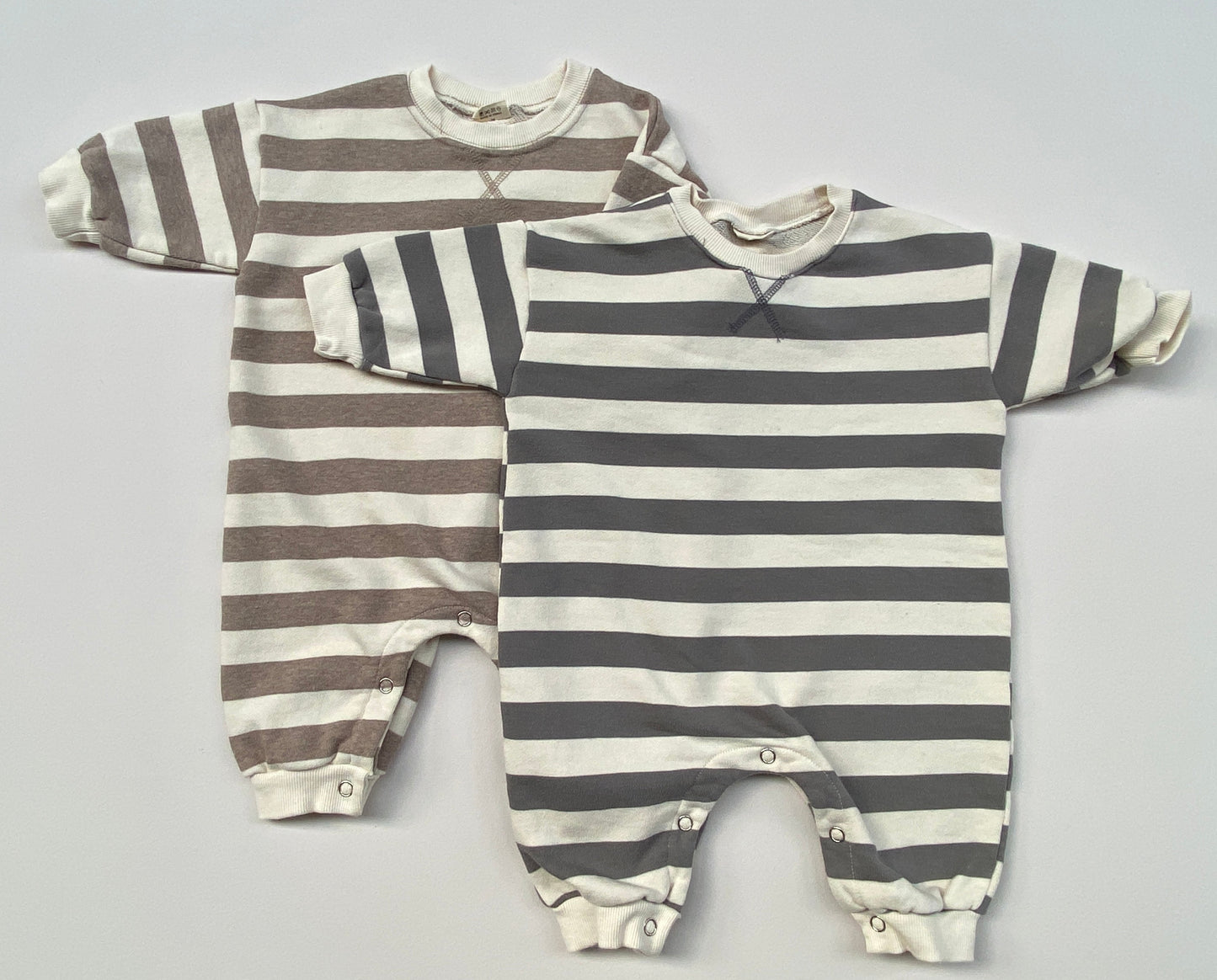 Striped Onesie - Mocha