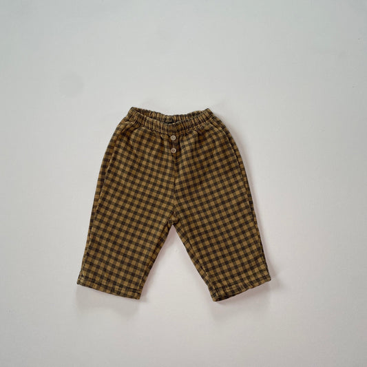 Flanel check pants - Brown