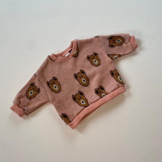 Knitted bear sweater - Pink