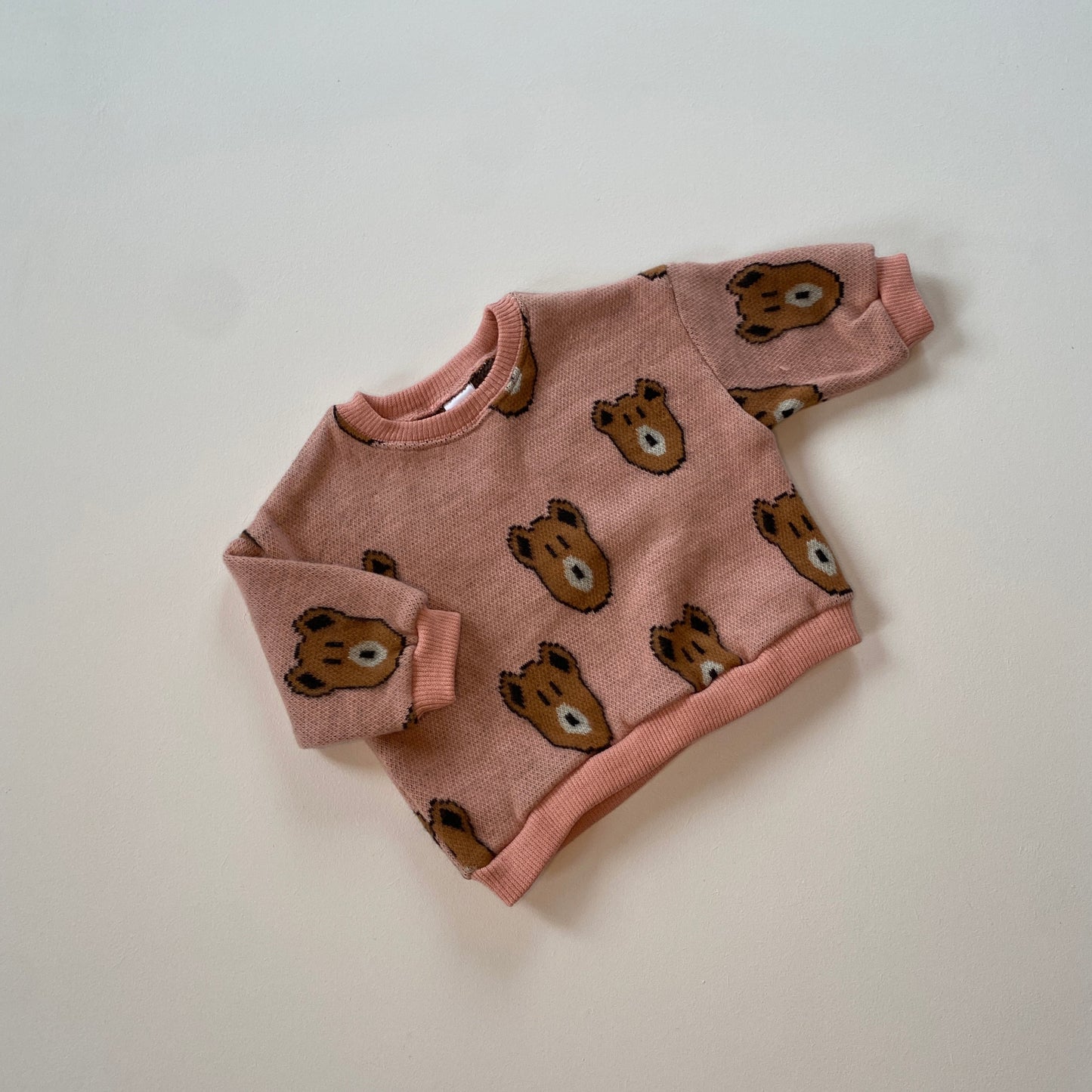 Knitted bear sweater - Pink