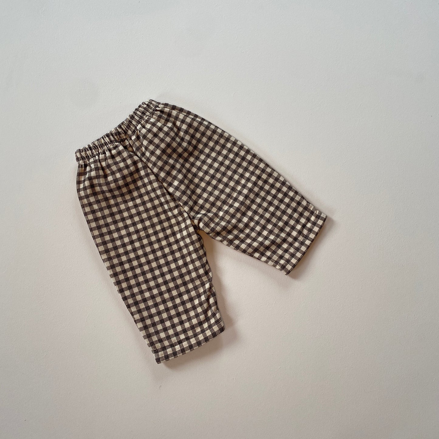 Flanel check pants - Cream